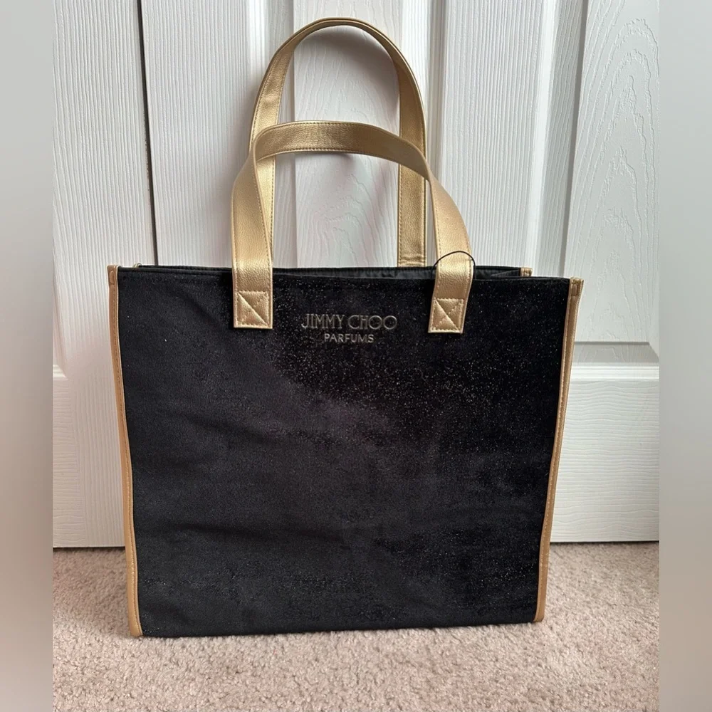 Jimmy Choo Black and Gold Parfums Tote - Picture 1 of 4